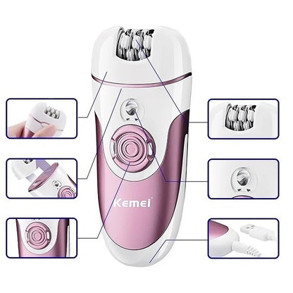 Kemei 3 in 1 Electric Shaver Epilator Rose Cosmetics
