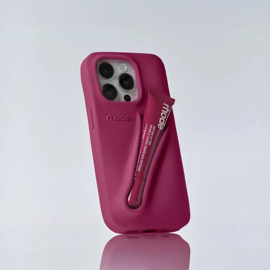 Rhode lip gloss + IPH 14 PRO Case Rose Cosmetics