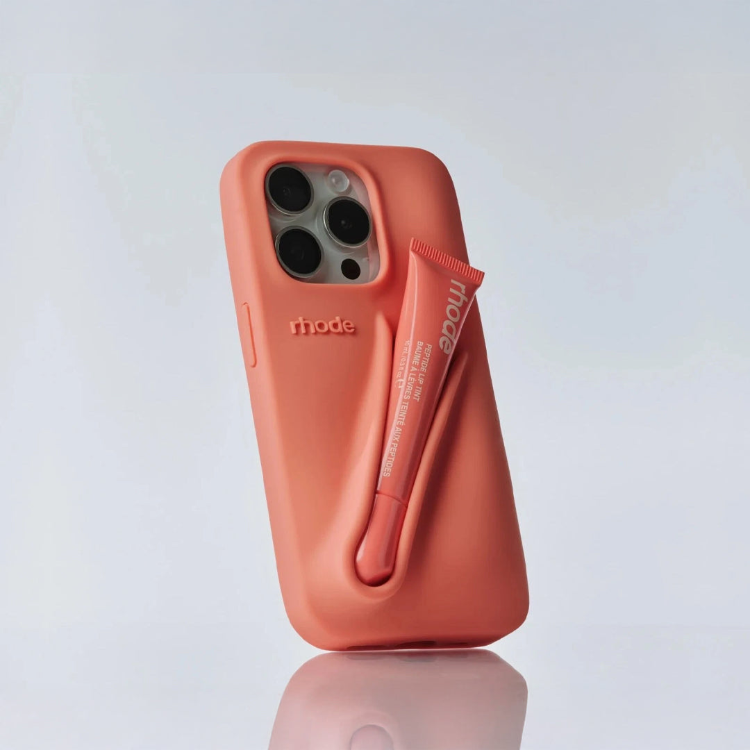Rhode lip gloss + IPH 14 PRO Case Rose Cosmetics