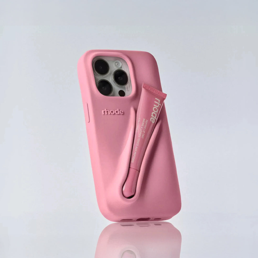 Rhode lip gloss + IPH 15 PRO Case Rose Cosmetics