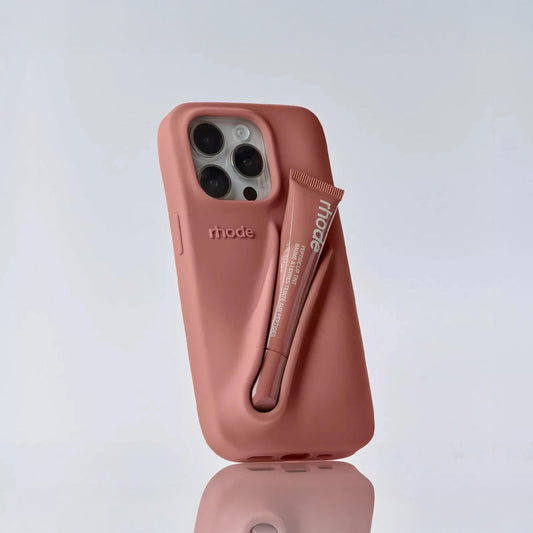 Rhode lip gloss + IPH 14 PRO Case Rose Cosmetics