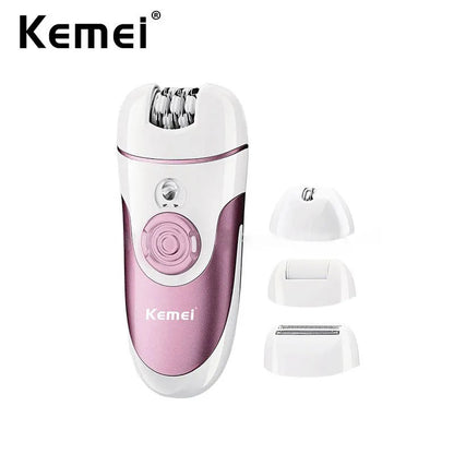 Kemei 3 in 1 Electric Shaver Epilator Rose Cosmetics