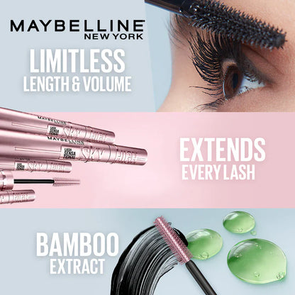 Maybelline New York Black Mascara for Extremely Long Eyelashes Lash Sensational Sky High Mascara Very Black
