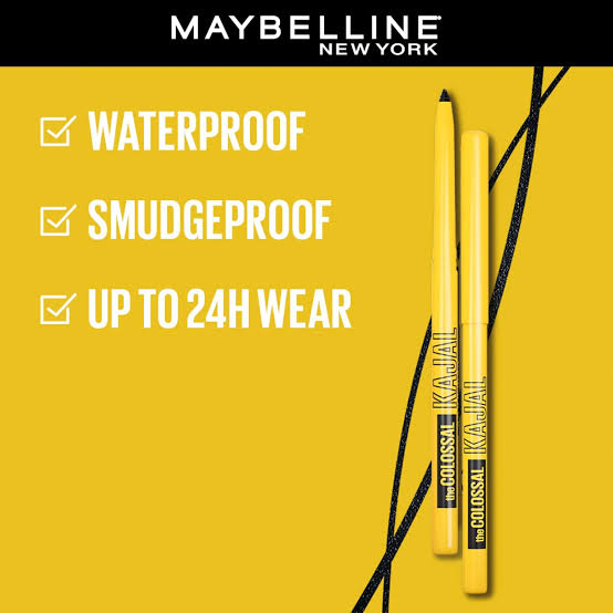 BUY 1 GET 1 FREE "2 pieces" Maybelline Colossal Kajal Argan Oil Eyeliner Kohl Eye Pencils